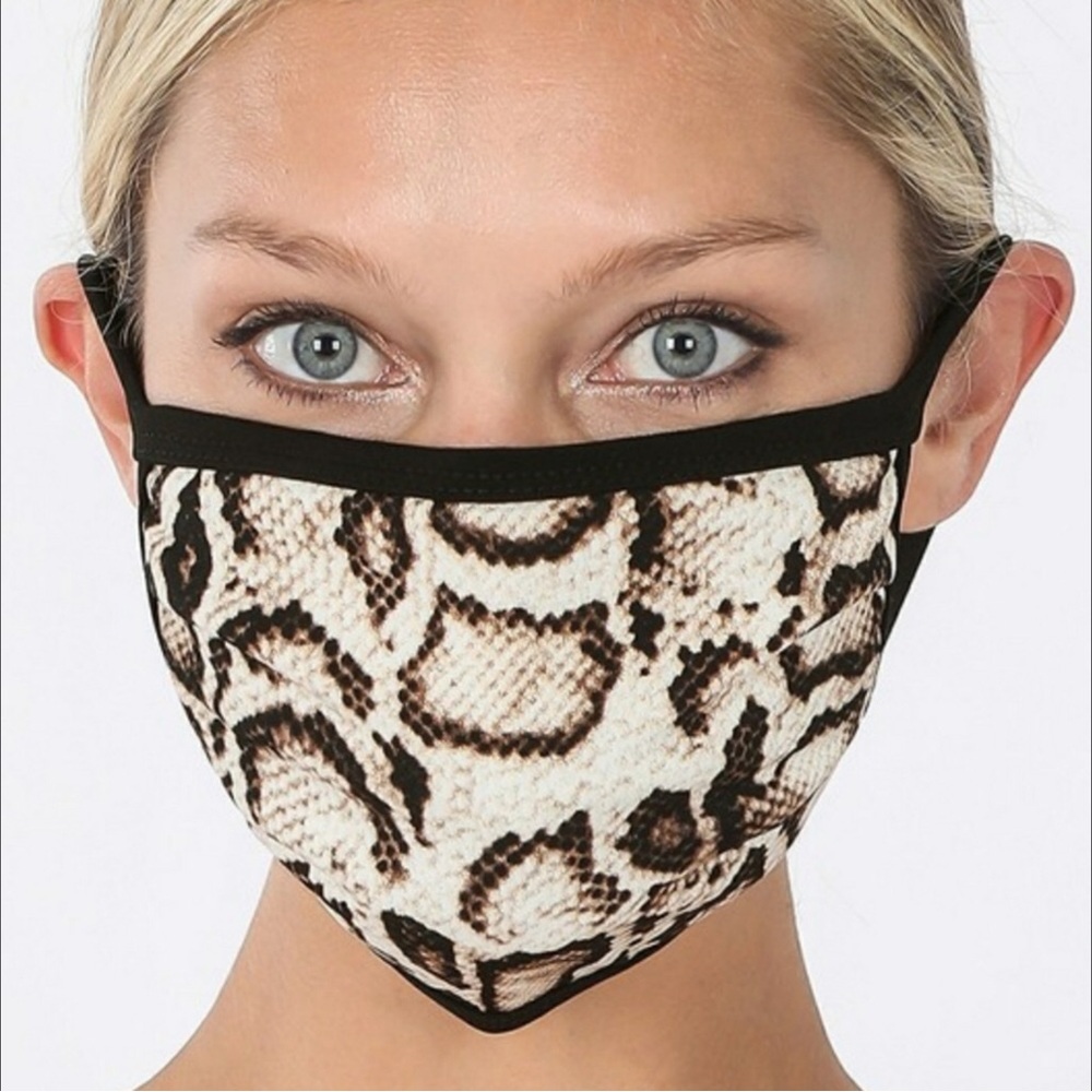 Zenana Python Print Face Mask Unisex Color Brown Size OS